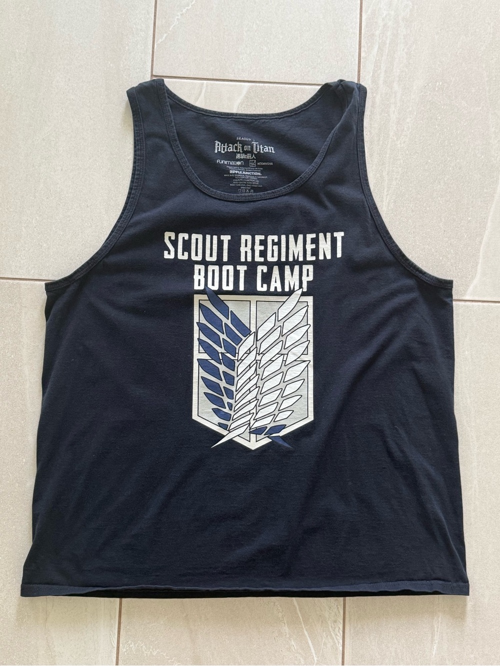 Attack on Titan Scout Regiment Boot Camp Tank Top Men’s  Black Graphic